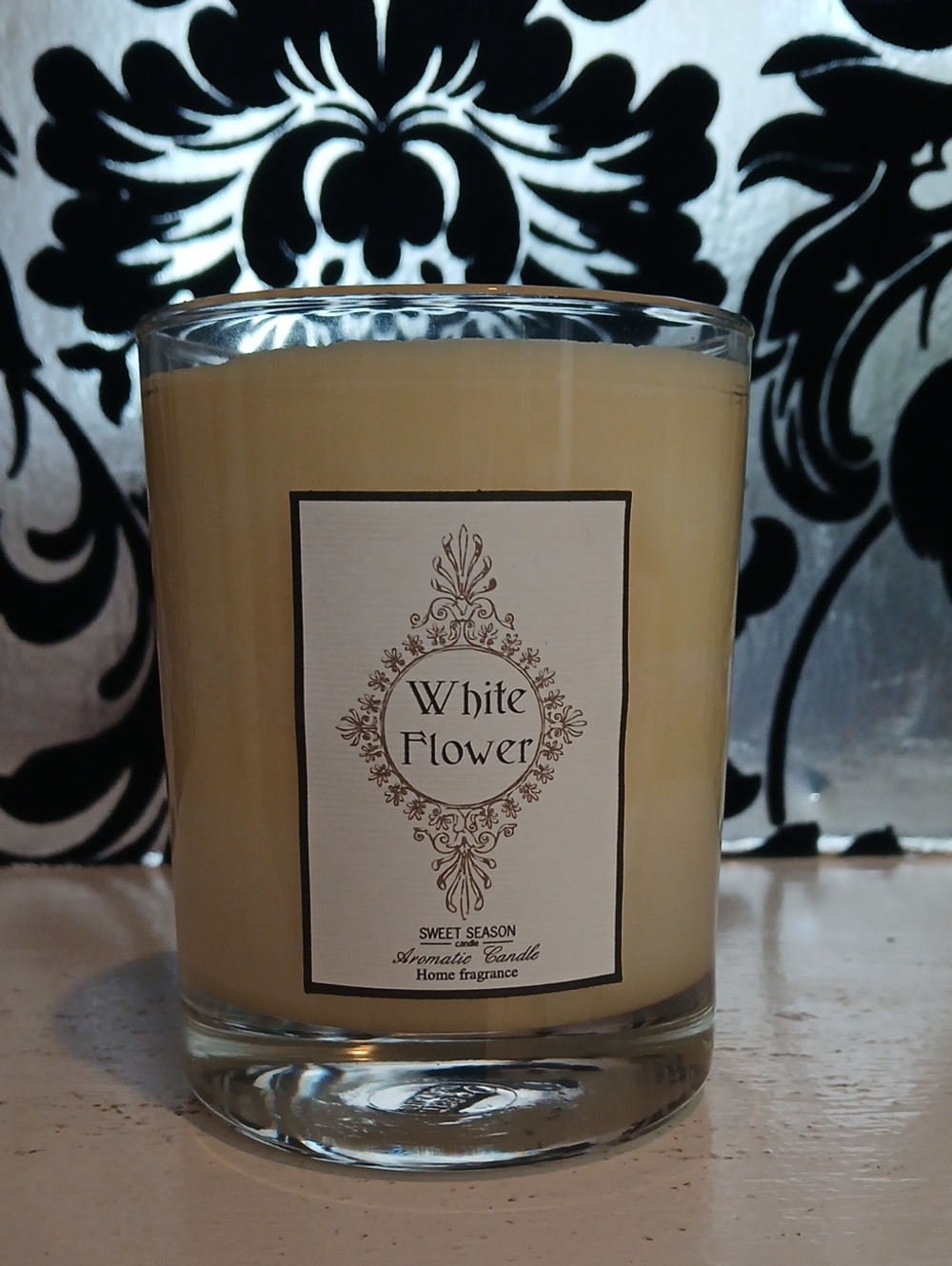 White Flower Candle
